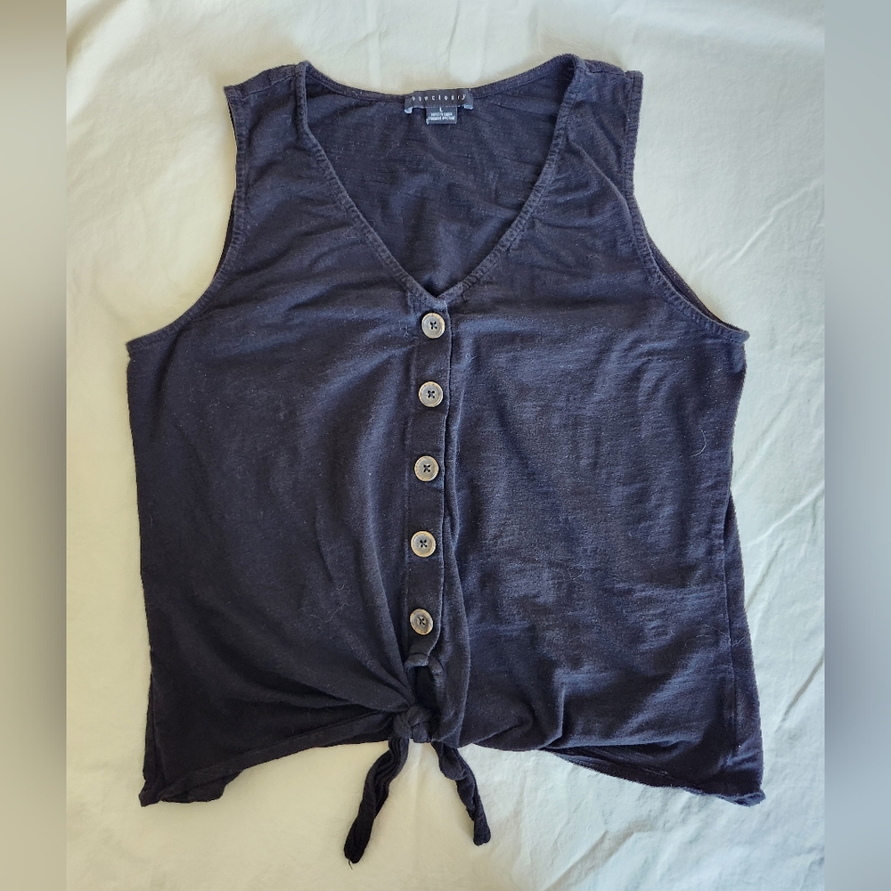 Women's Black Button-Down Top